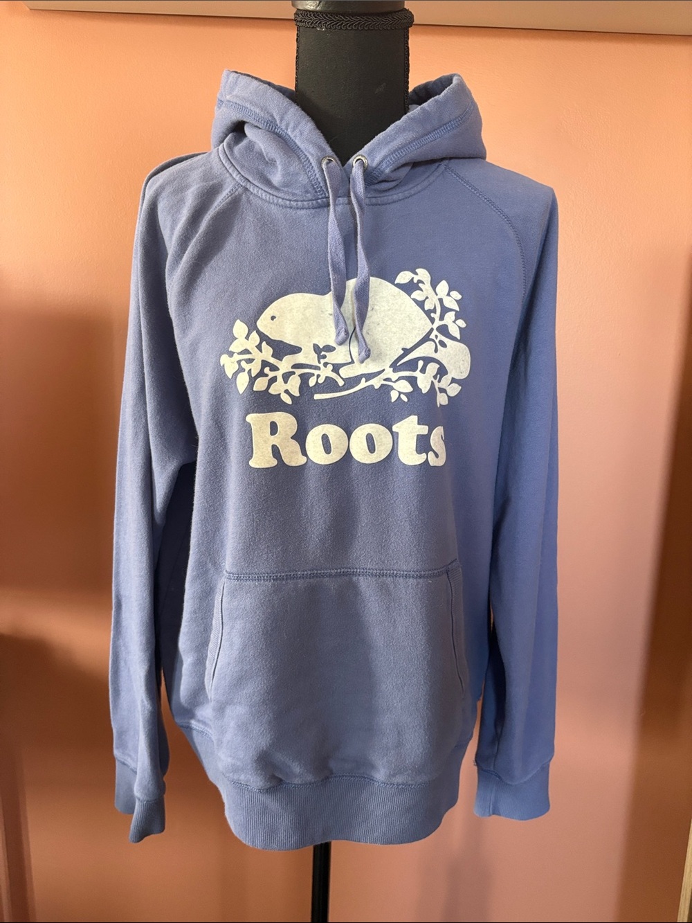 Roots Women’s Purple/Periwinkle Crewneck Hoodie with White Logo